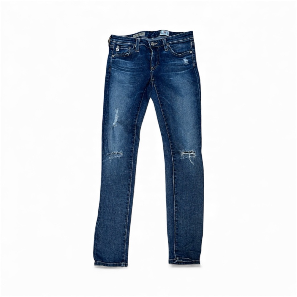 AG Adriano Goldschmied Dark Blue The Legging Ankle Super Skinny Jeans sz 26